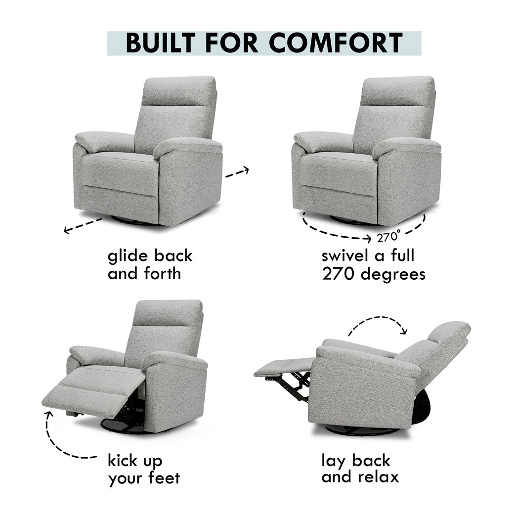 Features of DaVinci Suzy Recliner and Swivel Glider in -- Color_Frost Grey