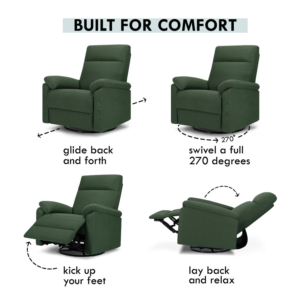 Features of DaVinci Suzy Recliner and Swivel Glider in -- Color_Pine Green