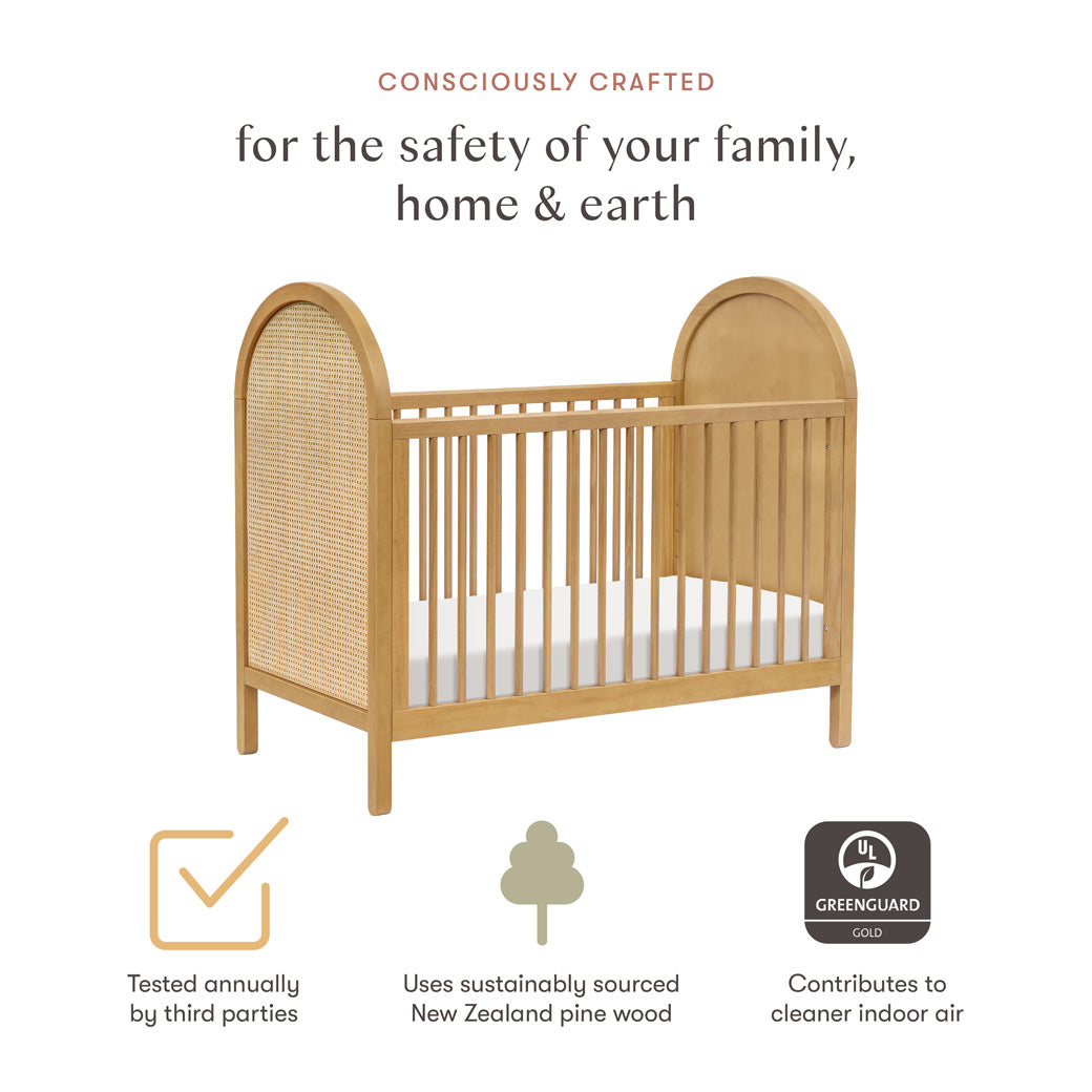 Certifications of Babyletto Bondi Cane 3-in-1 Convertible Crib in -- Color_Honey with Natural Cane