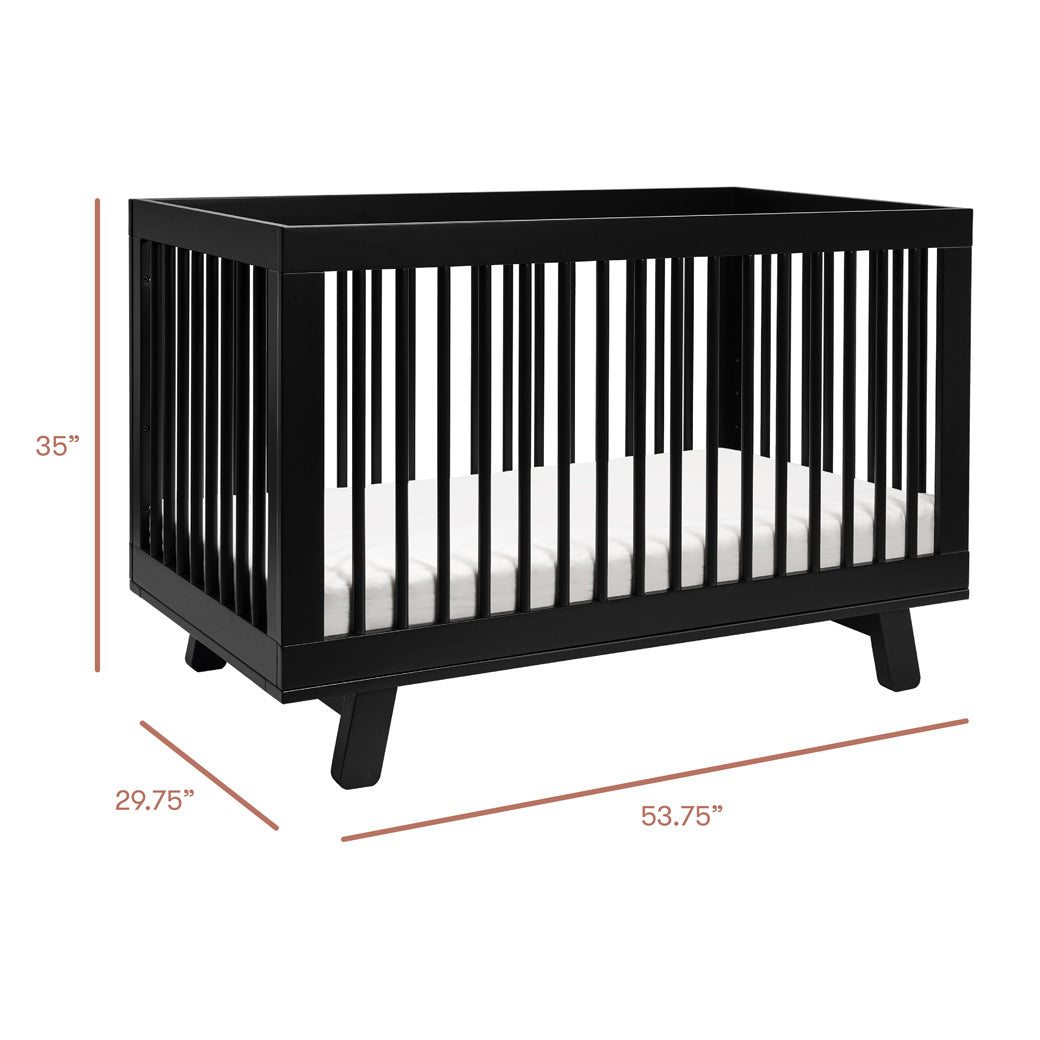 Dimensions of Babyletto Hudson 3-in-1 Crib in -- Color_Black