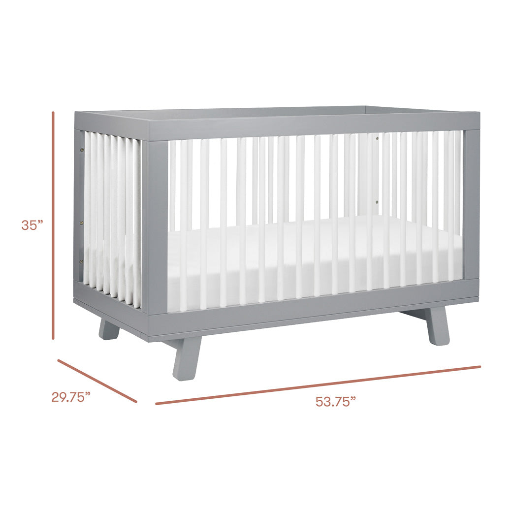 Dimensions of Babyletto Hudson-3-in-1 Convertible Crib in -- Color_White/Grey
