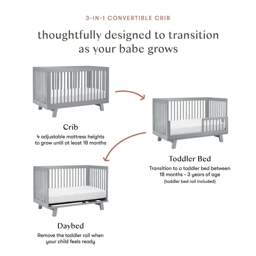 Conversions of Babyletto Hudson 3-in-1 Crib in -- Color_Grey