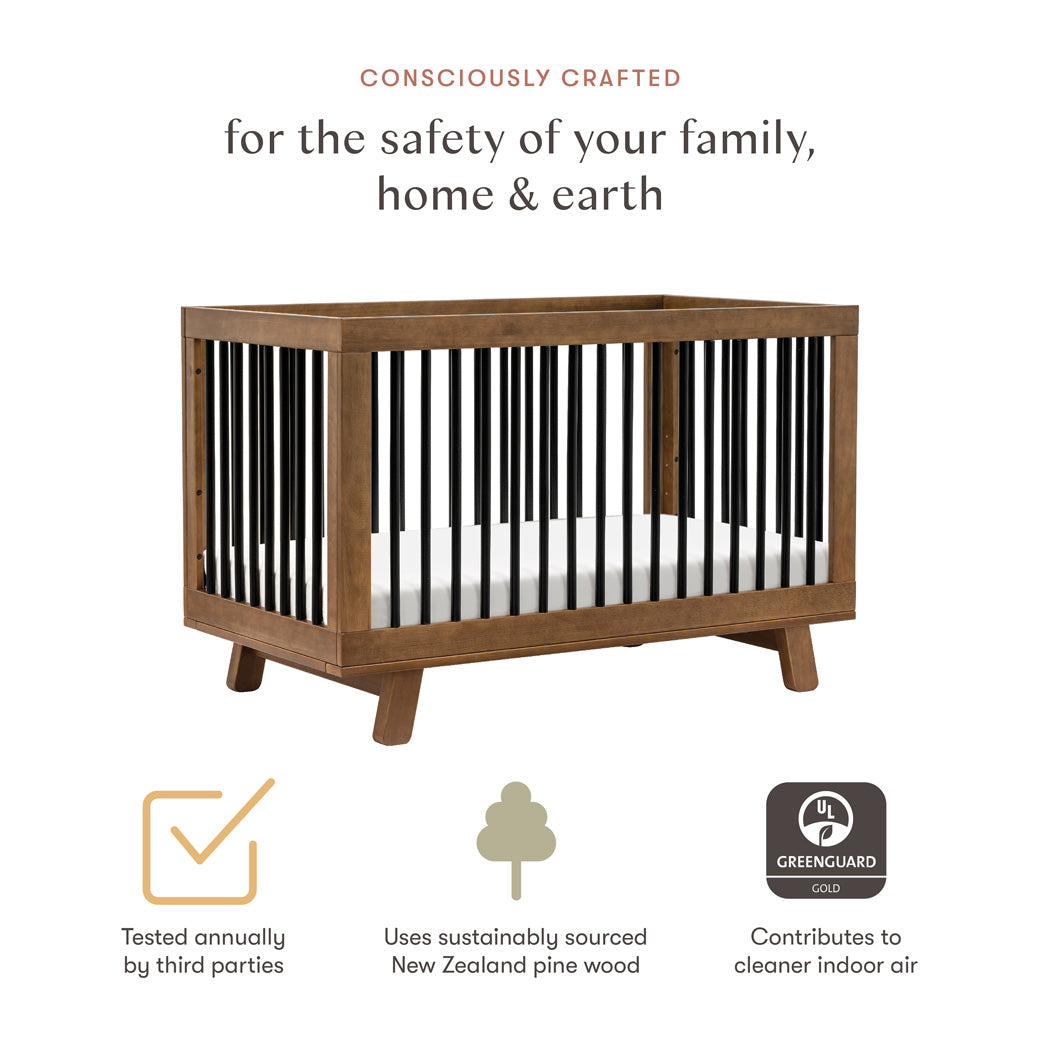 Certifications of Babyletto Hudson 3-in-1 Convertible Crib And Toddler Rail in -- Color_Natural Walnut/Black