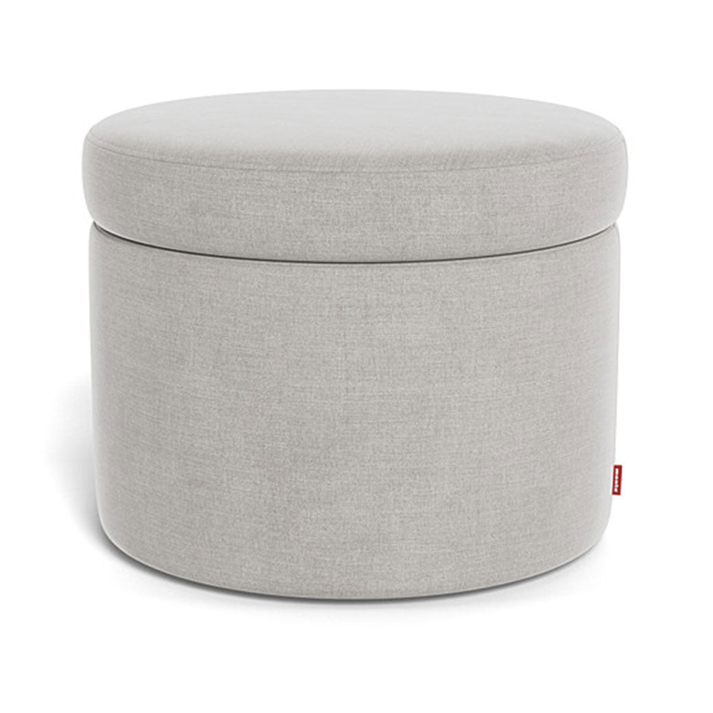 Monte Round Storage Ottoman in -- Color_Smoke Brushed Cotton-Linen