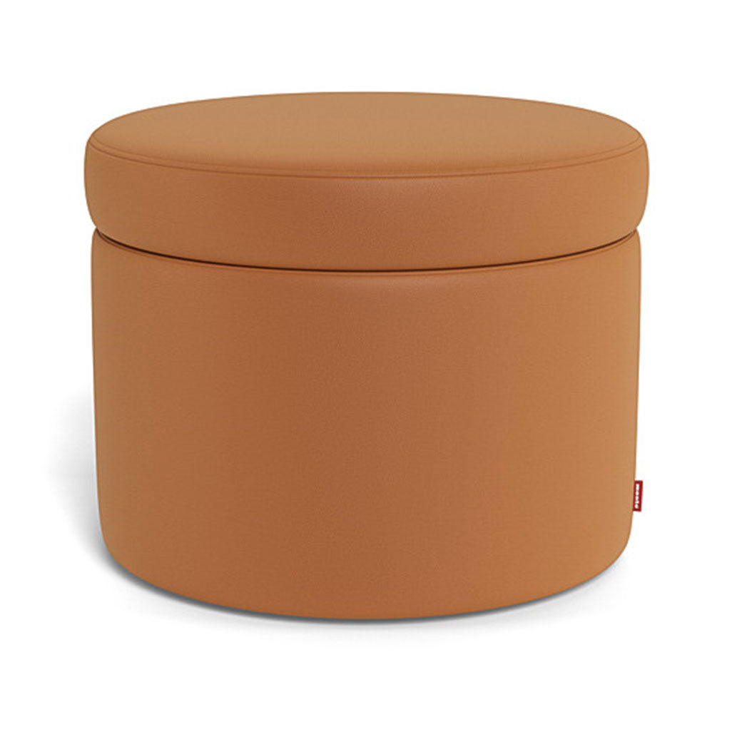 Monte Round Storage Ottoman in -- Color_Tan Enviroleather