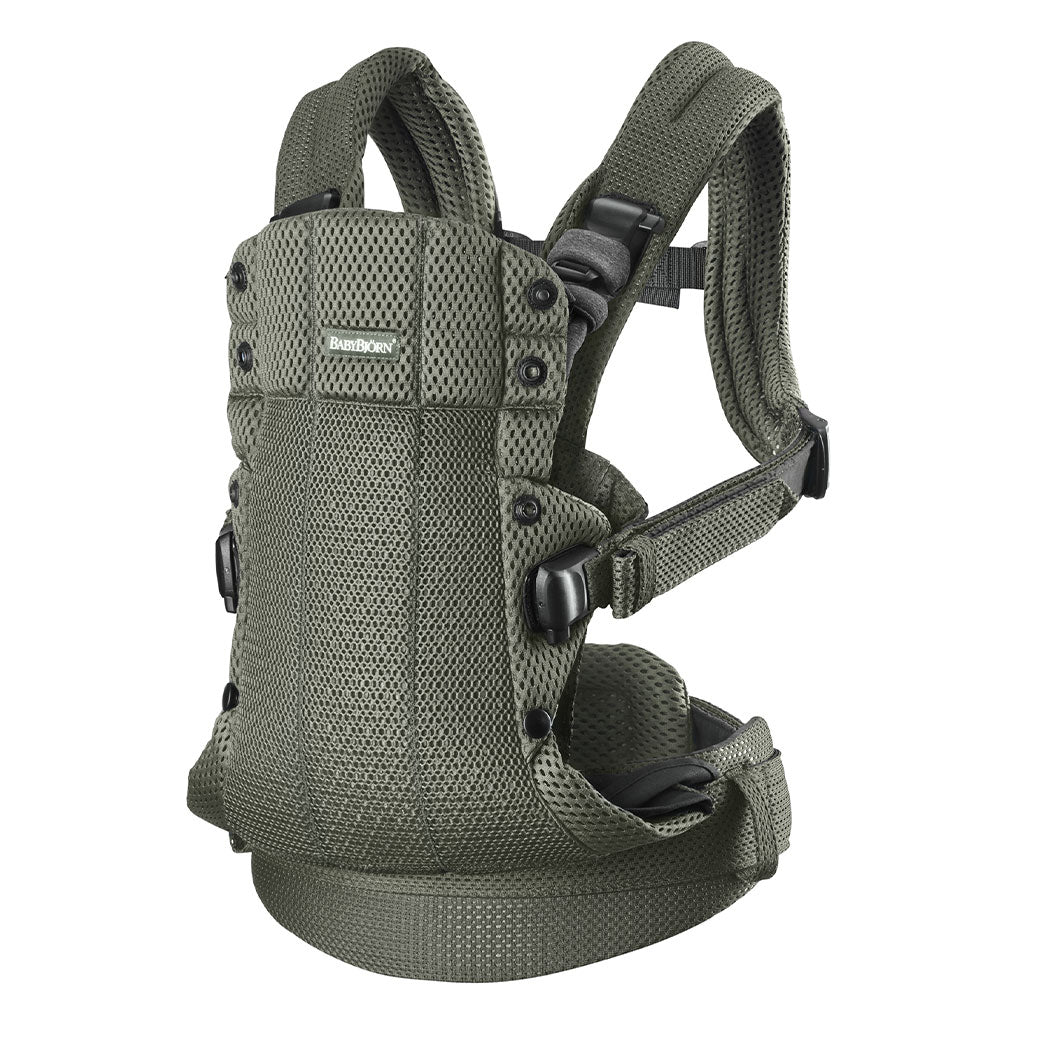 Babybjorn Baby Carrier Harmony with top part up in -- Color_Dark Green