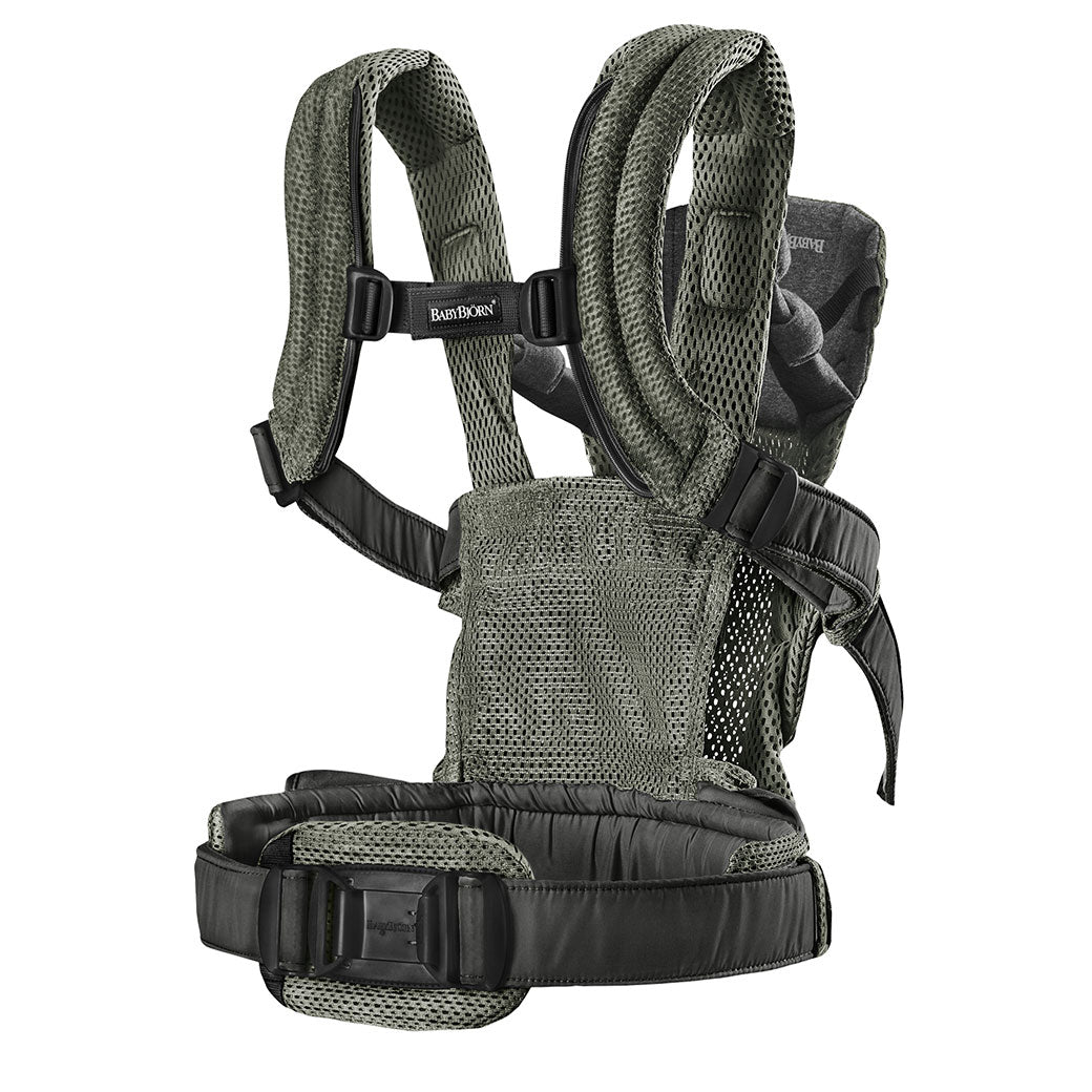 Back view of Babybjorn Baby Carrier Harmony in -- Color_Dark Green