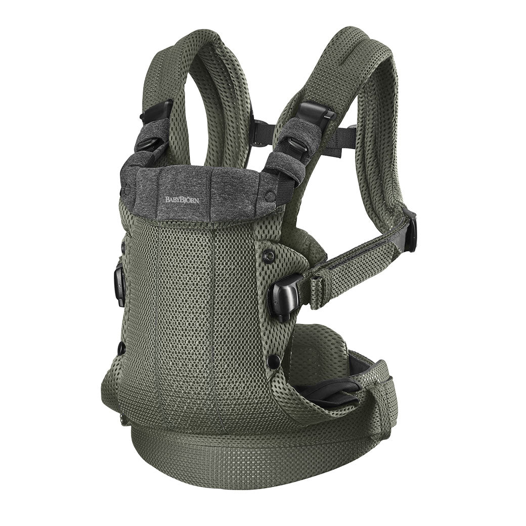 Babybjorn Baby Carrier Harmony with top part slightly up in -- Color_Dark Green