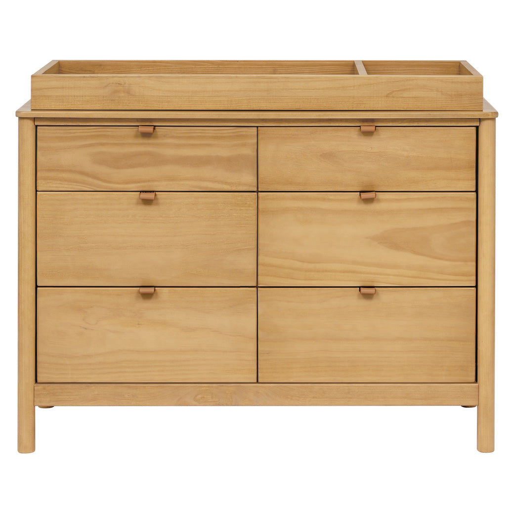 Front view of Babyletto Bondi 6-Drawer Dresser with changing tray in -- Color_Honey