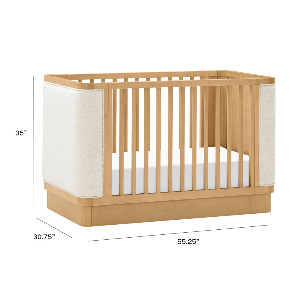 Dimensions of Babyletto Bondi Boucle 4-in-1 Convertible Crib in -- Color_Honey with Ivory Boucle