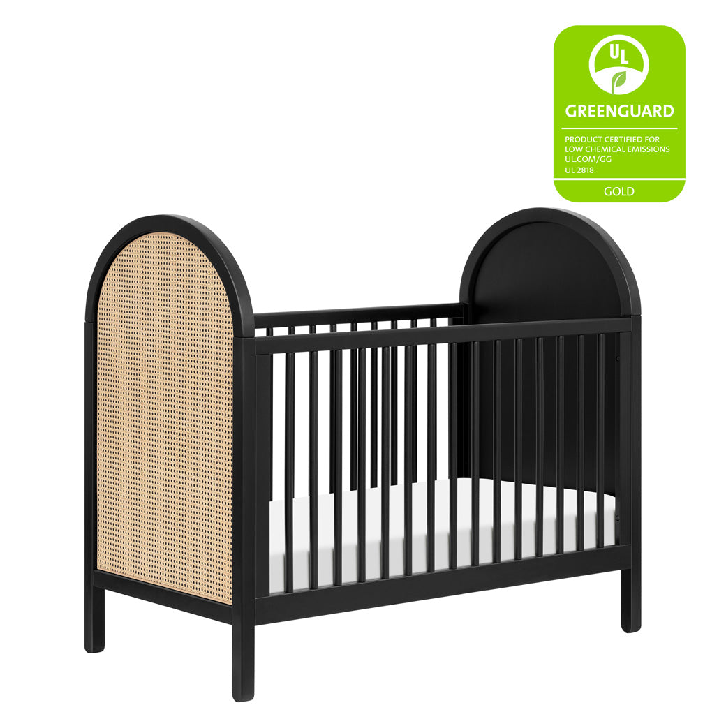 Babyletto Bondi Cane 3-in-1 Convertible Crib with GREENGUARD Gold tag in -- Color_Black with Natural Cane
