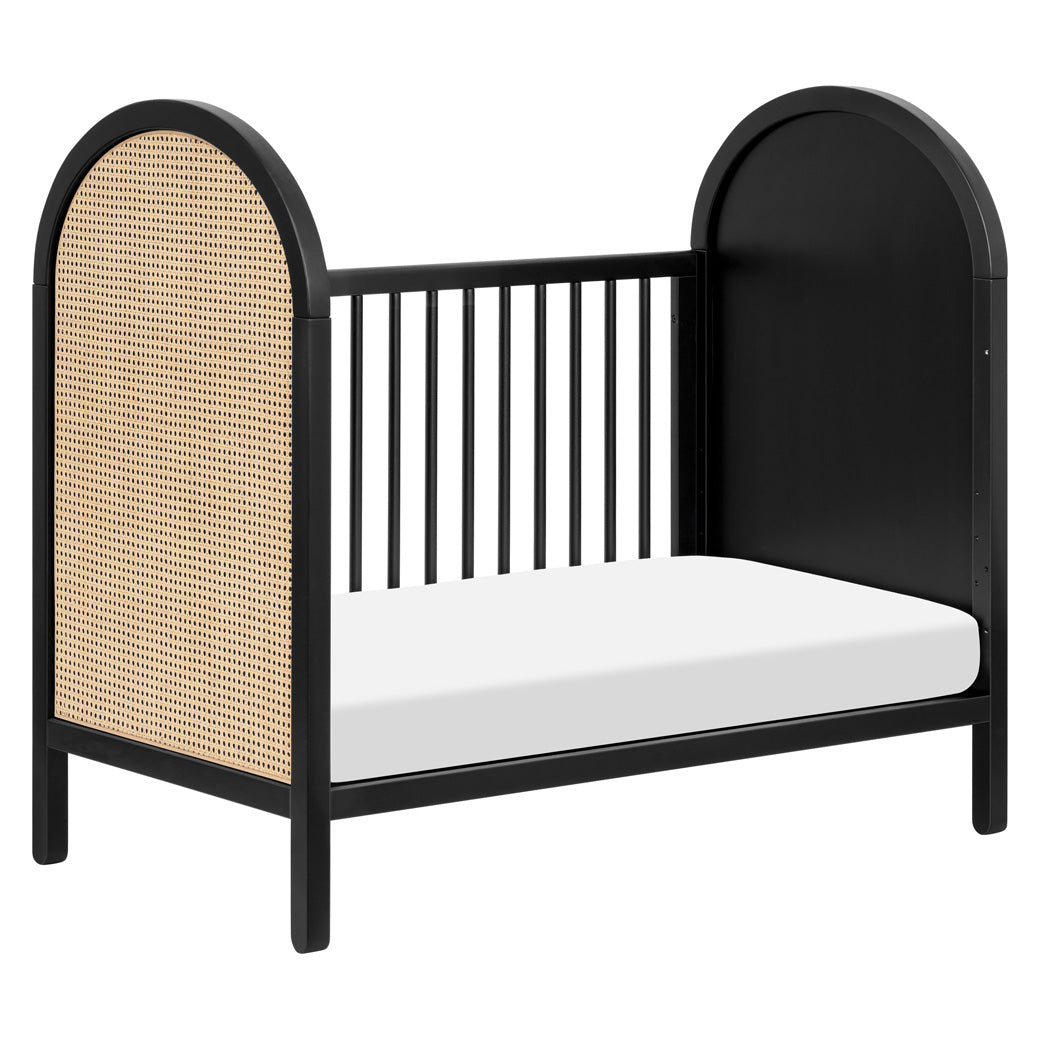 Babyletto Bondi Cane 3-in-1 Convertible Crib as daybed in -- Color_Black with Natural Cane