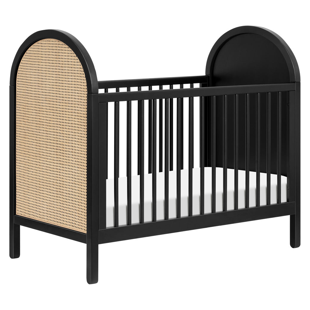 Babyletto Bondi Cane 3-in-1 Convertible Crib in -- Color_Black with Natural Cane
