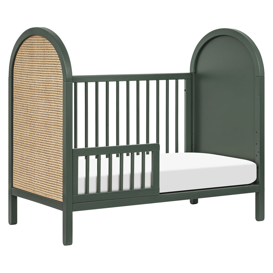 Babyletto Bondi Cane 3-in-1 Convertible Crib as toddler bed in -- Color_Forest Green with Natural Cane