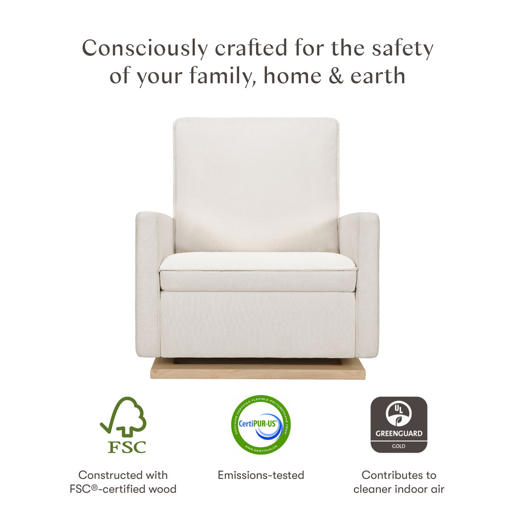 Certifications for the Babyletto Cali Pillowback Chair-and-a-Half Glider in -- Color_Performance Cream Eco-Weave with Light Wood Base