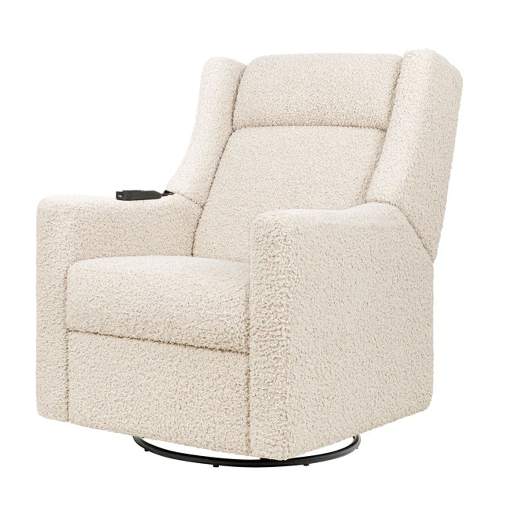 kiwi stokke Babyletto Kiwi Deluxe Power Recliner & Swivel Glider with Heat and Massage Almond Teddy Loop