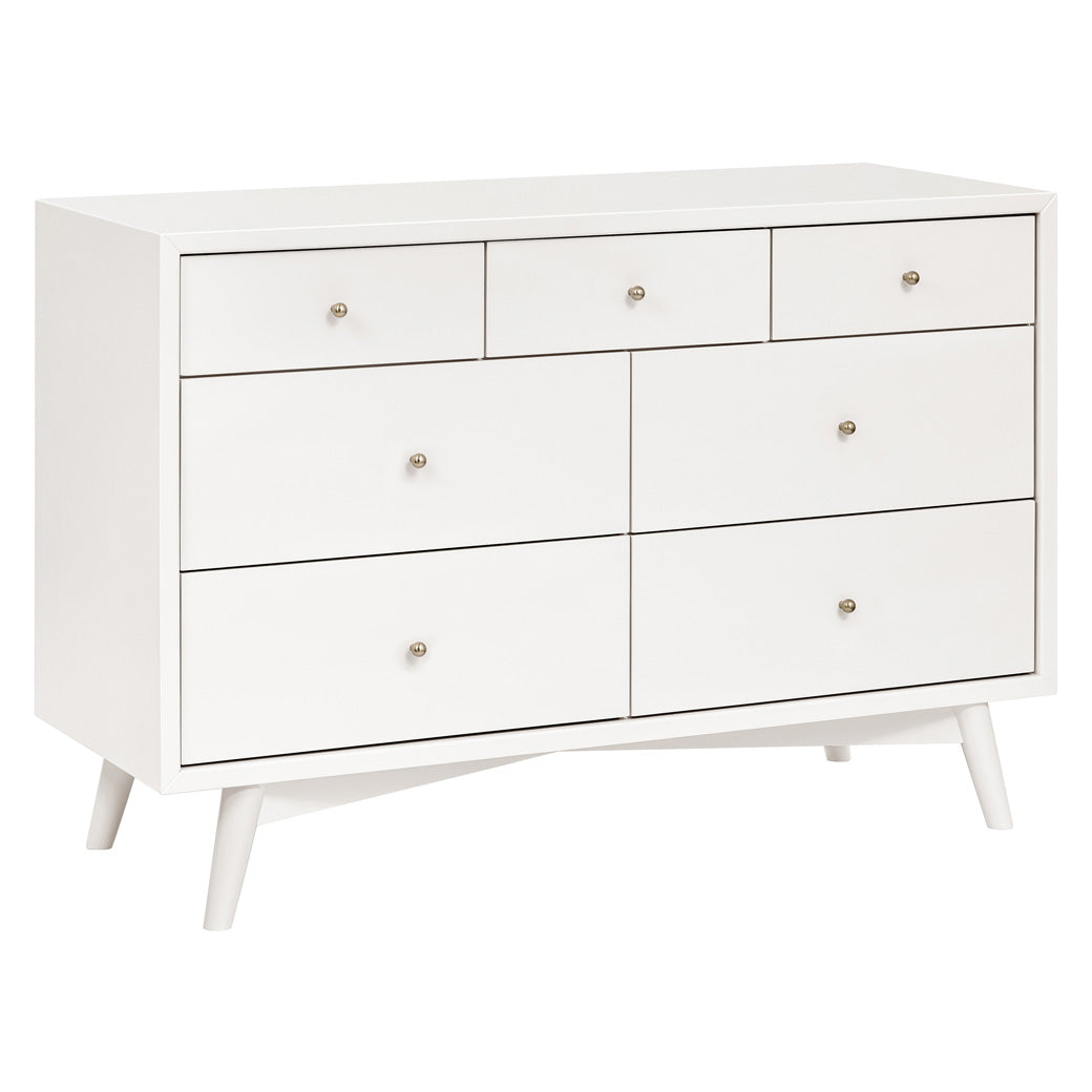 mid century modern 7 drawer dresser Babyletto Palma 7-Drawer Assembled Double Dresser Warm White