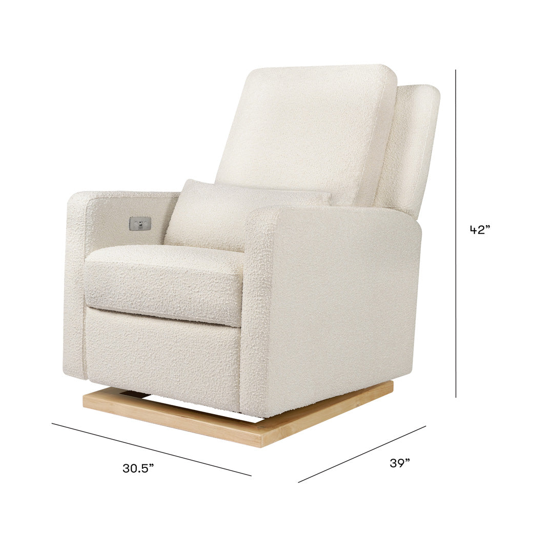 Dimensions of Babyletto Sigi Electronic Glider Recliner in -- Color_Ivory Boucle
