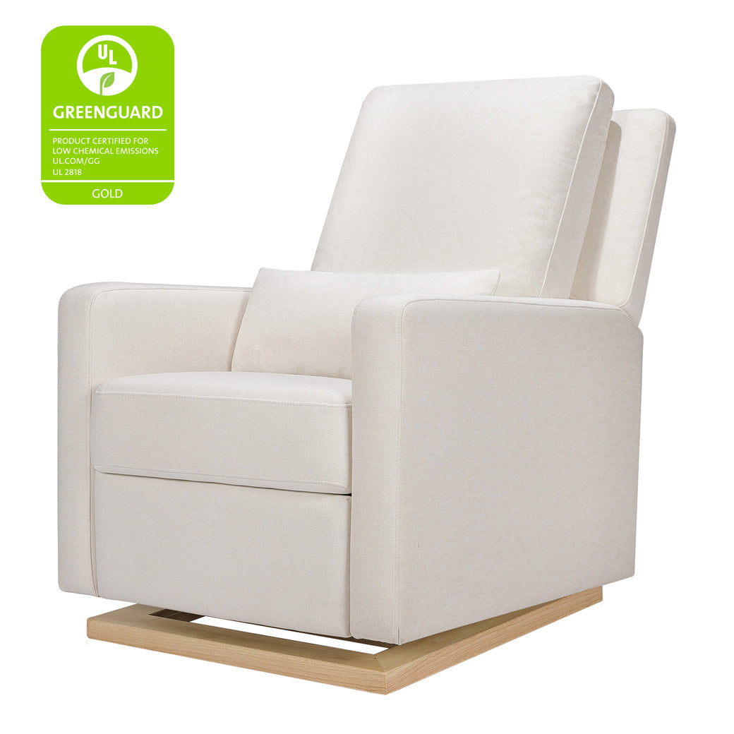 Babyletto Sigi Glider Recliner with GREENGUARD Gold tag  in -- Color_Performance Cream Eco-Weave with Light Wood Base