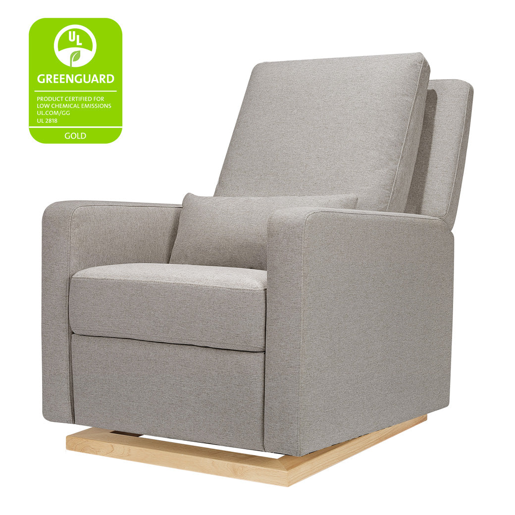 Babyletto Sigi Glider Recliner with GREENGUARD Gold tag  in -- Color_Performance Grey Eco-Weave with Light Wood Base