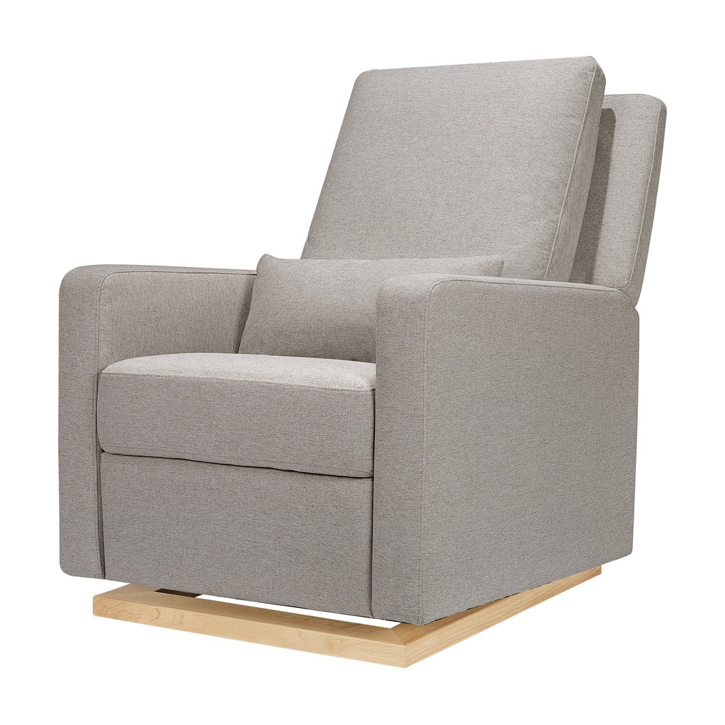 Babyletto Sigi Glider Recliner in -- Color_Performance Grey Eco-Weave with Light Wood Base