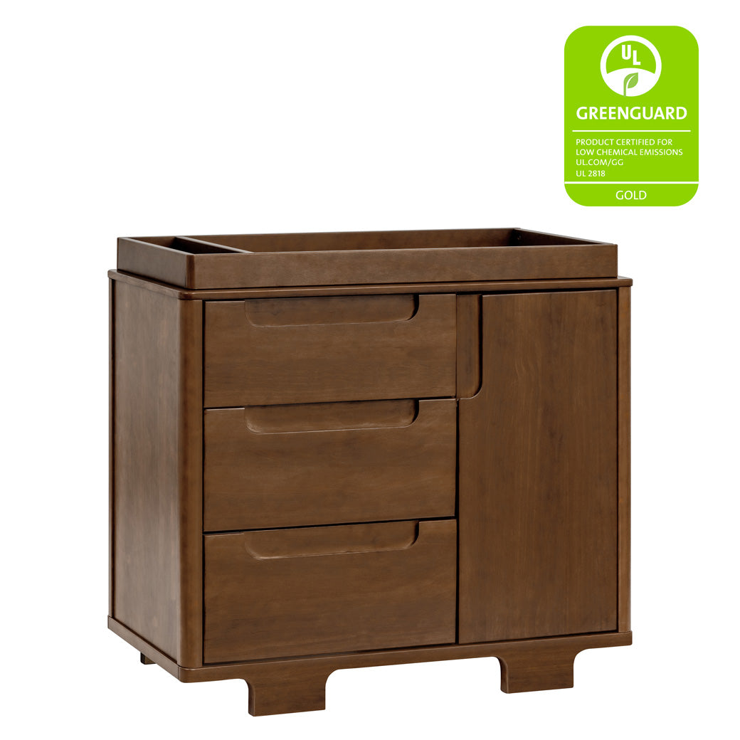 Babyletto Yuzu 3-Drawer Changer Dresser with GREENGUARD Gold tag in -- Color_Natural Walnut