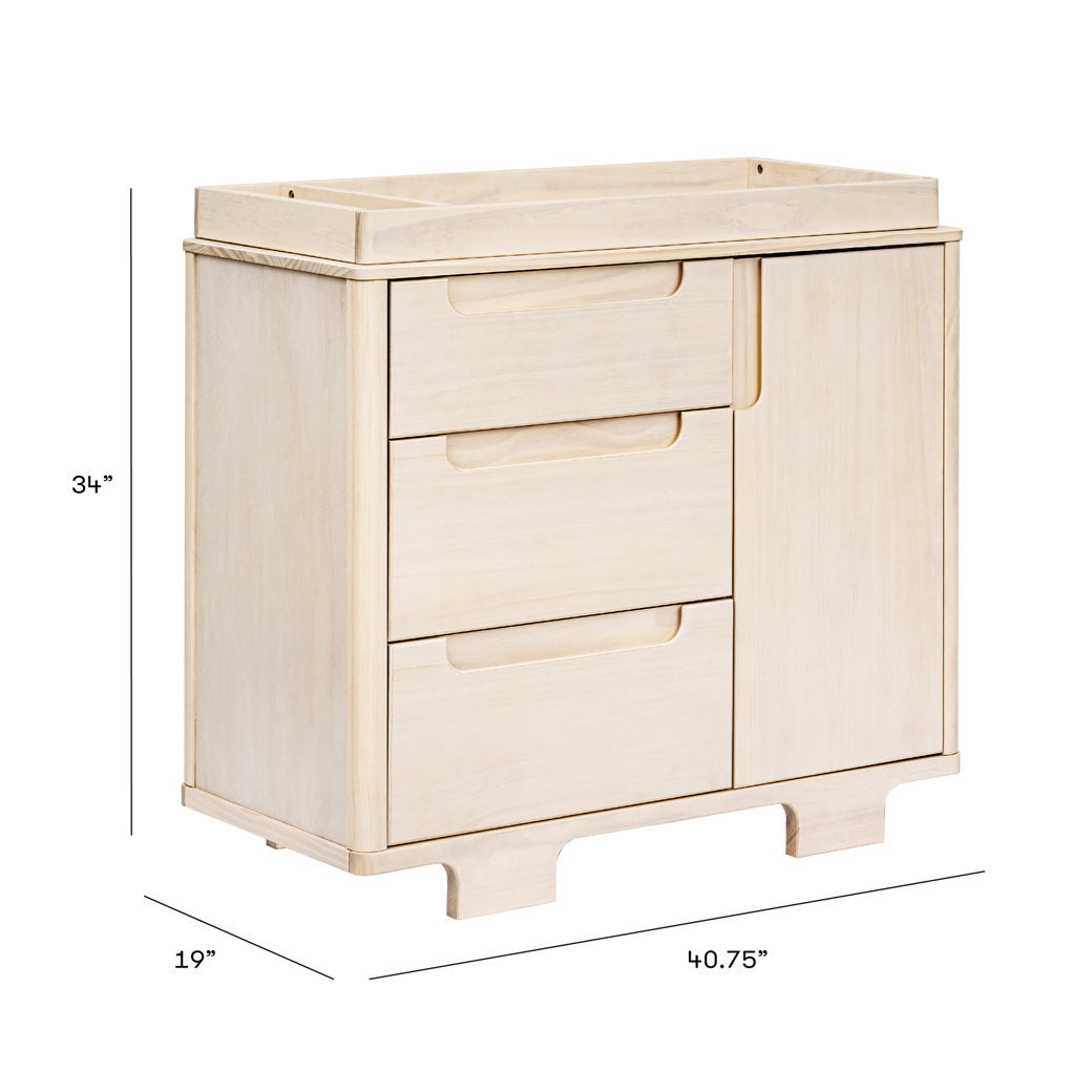 Dimensions of Babyletto Yuzu 3-Drawer Changer Dresser in -- Color_Washed Natural