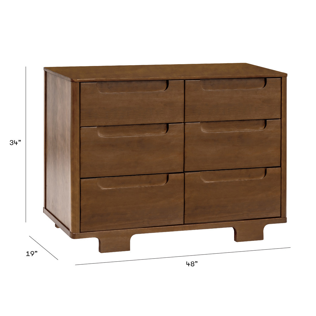 Dimensions of Babyletto Yuzu 6-Drawer Dresser in -- Color_Natural Walnut