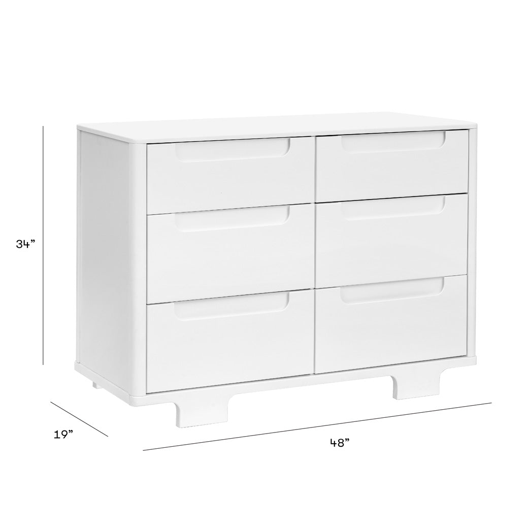 Dimensions of Babyletto Yuzu 6-Drawer Dresser in -- Color_White