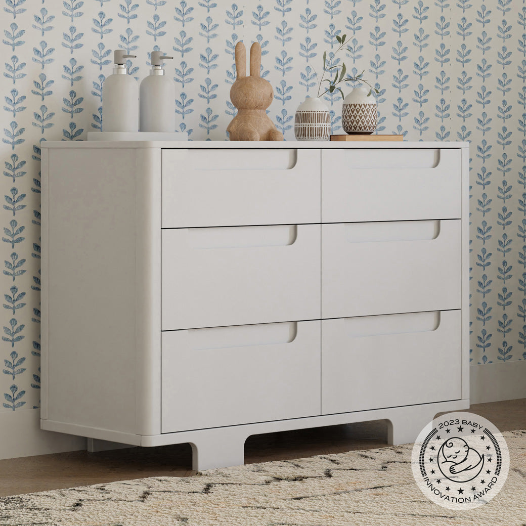 Babyletto Yuzu 6-Drawer Dresser with innovation award tag  in -- Color_White