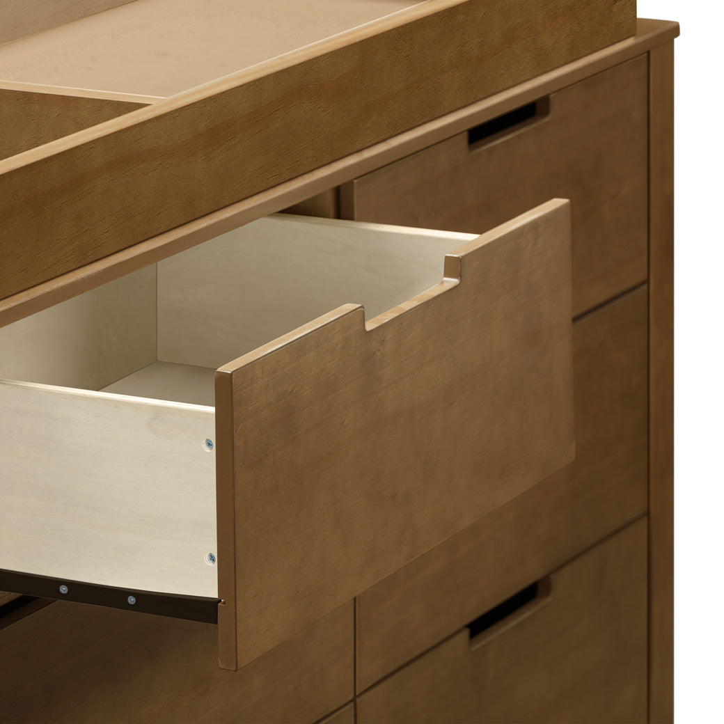 Carter's by DaVinci Colby 6-Drawer Dresser with changing tray and open drawer  in -- Color_Walnut