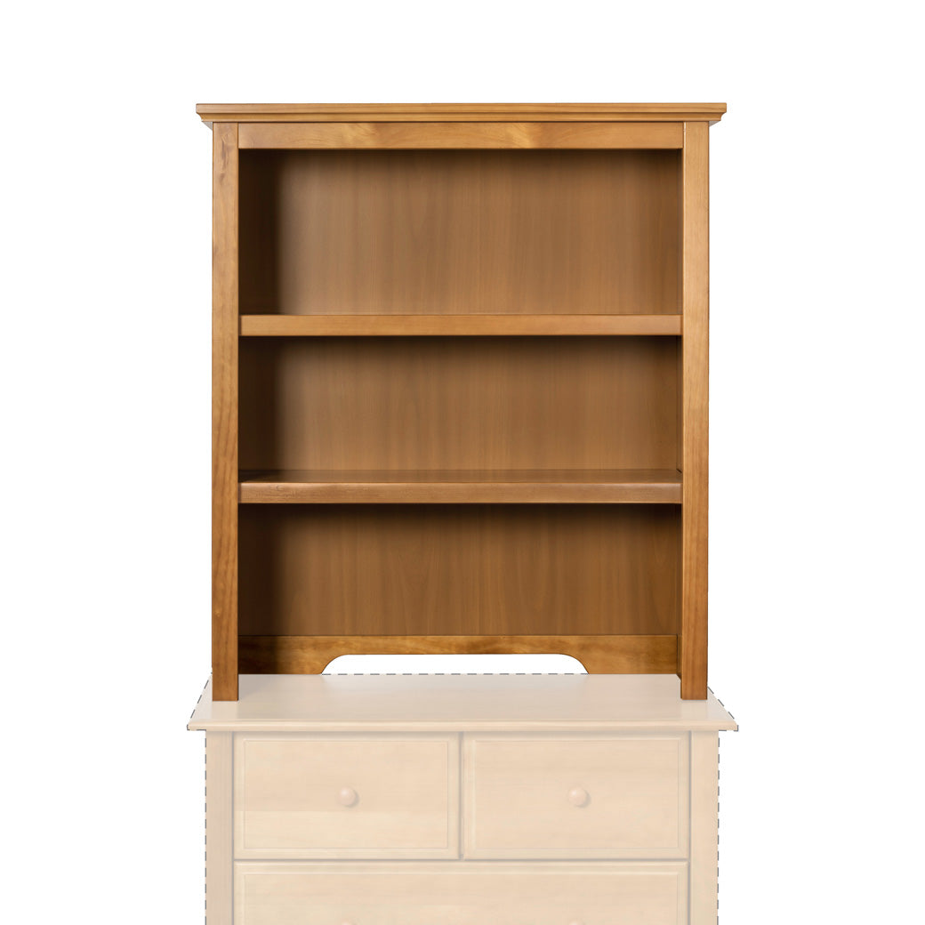 Front view of DaVinci Autumn Bookcase/Hutch on a dresser  in -- Color_Chestnut