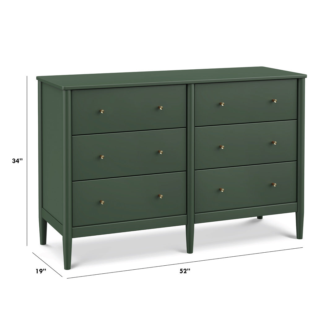 Dimensions of DaVinci Frem 6-Drawer Dresser in -- Color_Forest Green