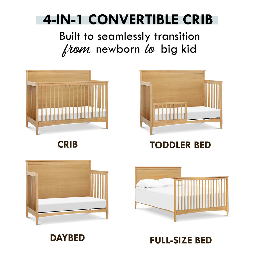 Conversion features of DaVinci Frem 4-in-1 Convertible Crib in -- Color_Honey