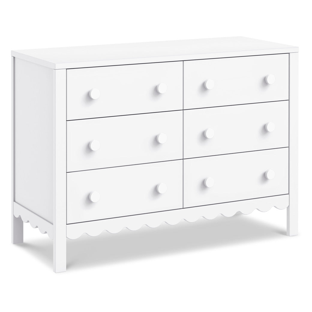 Davinci Sammy Scallop 6 Drawer Dresser - White Davinci Sammy Scallop 6 Drawer Dresser - White