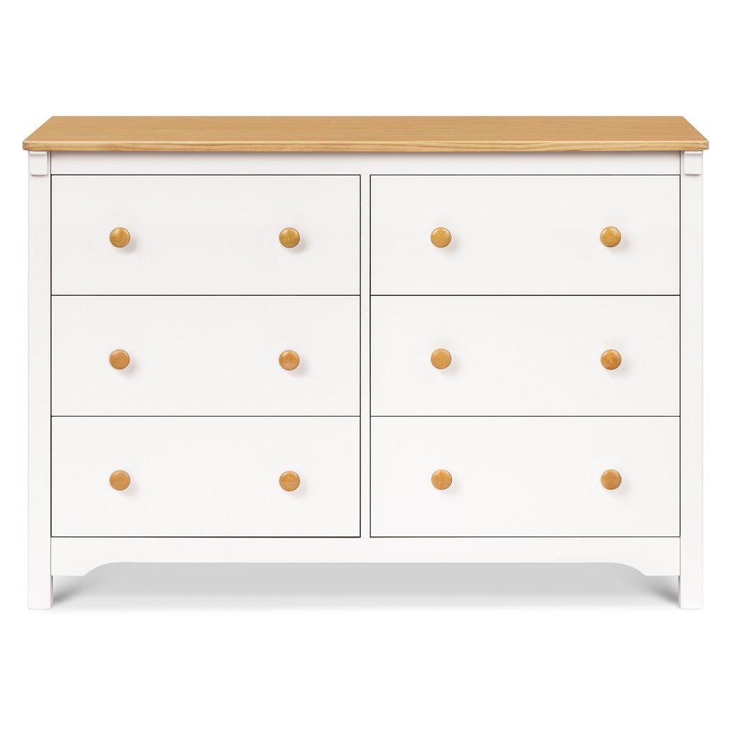 Front view of DaVinci Shea 6-Drawer Dresser in -- Color_Warm White/Honey