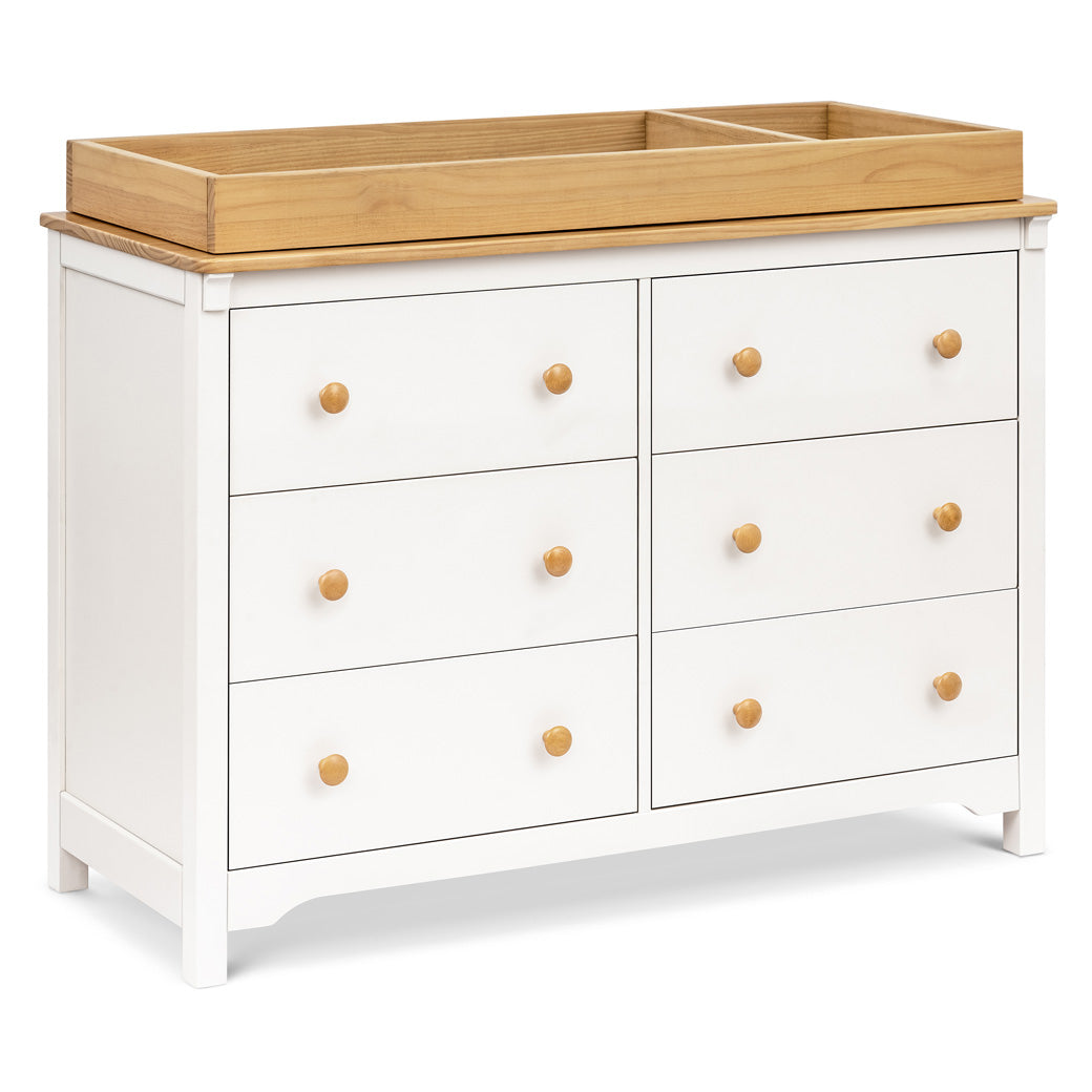 DaVinci Shea 6-Drawer Dresser with changing tray in -- Color_Warm White/Honey