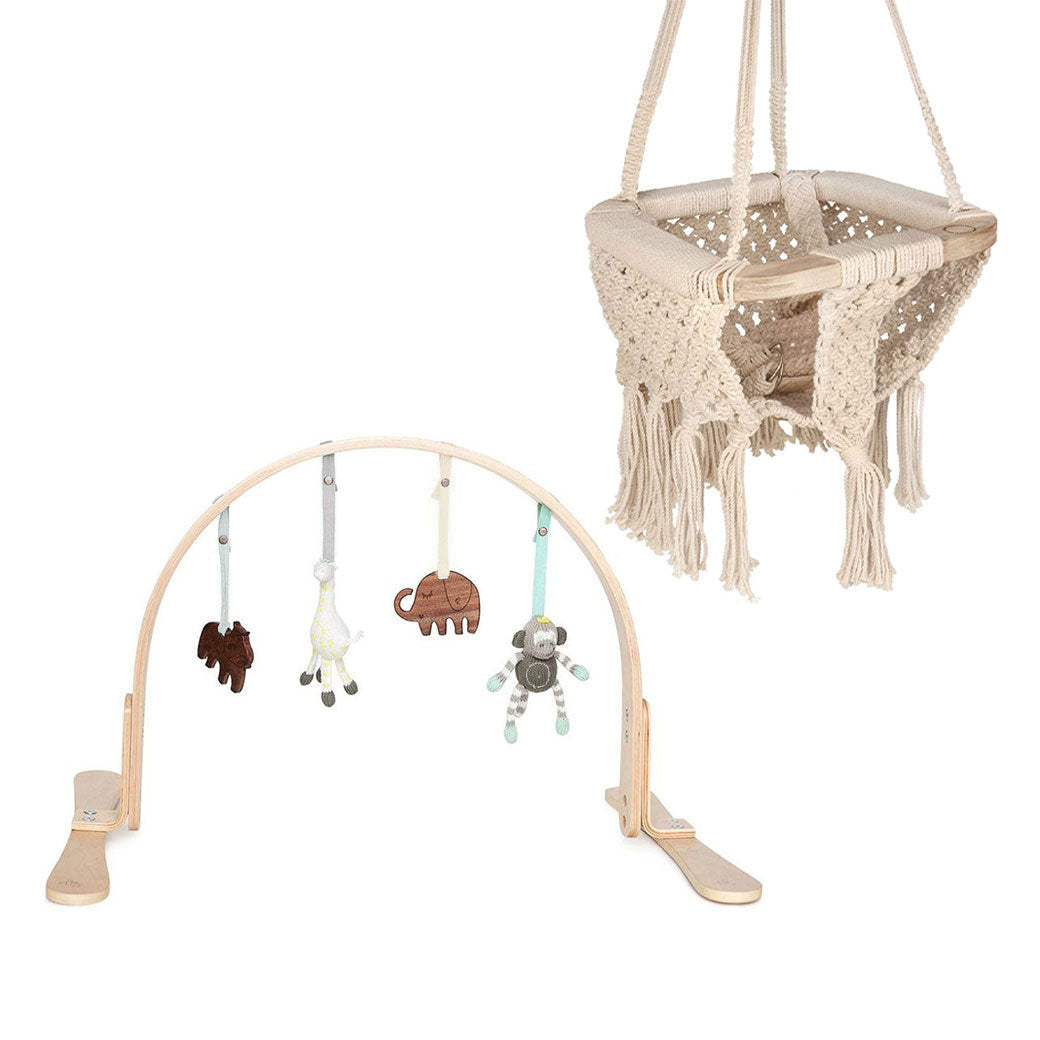 Finn and Emma Play Gym Macrame Swing Bundle Modern Nursery™