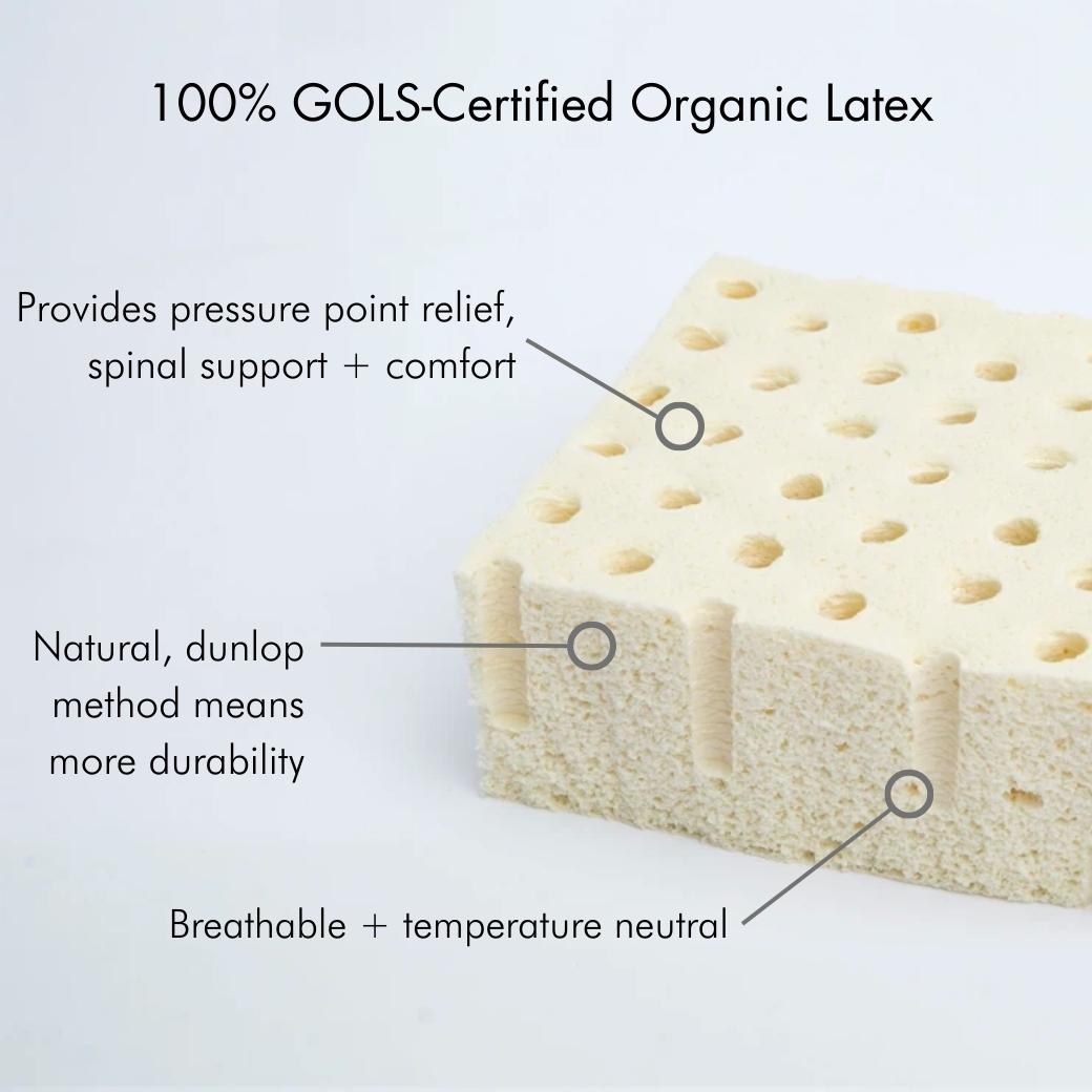 100% GOLS-certified organic latex square with pointers -- Lifestyle