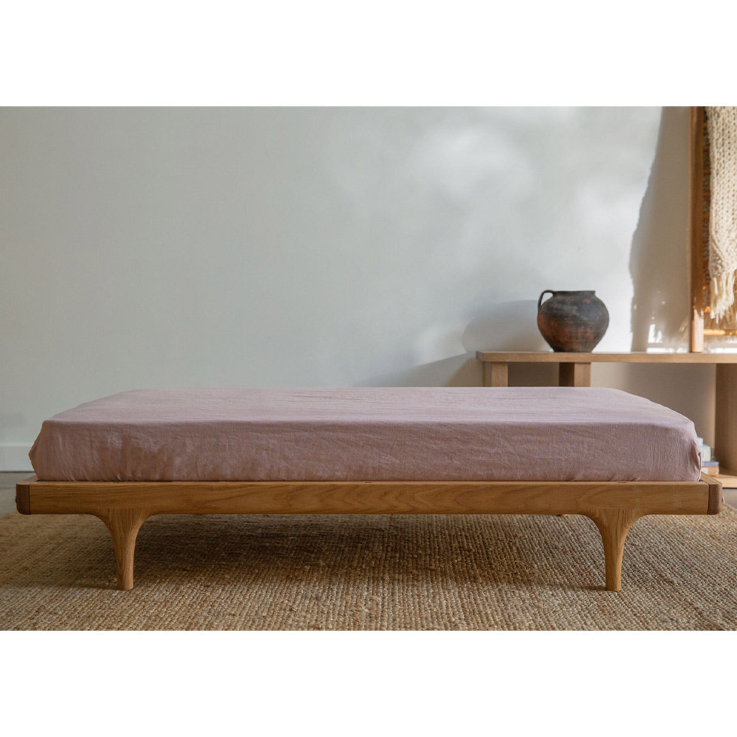 Kalon Caravan Crib platform with a mattress  in -- Color_White Oak