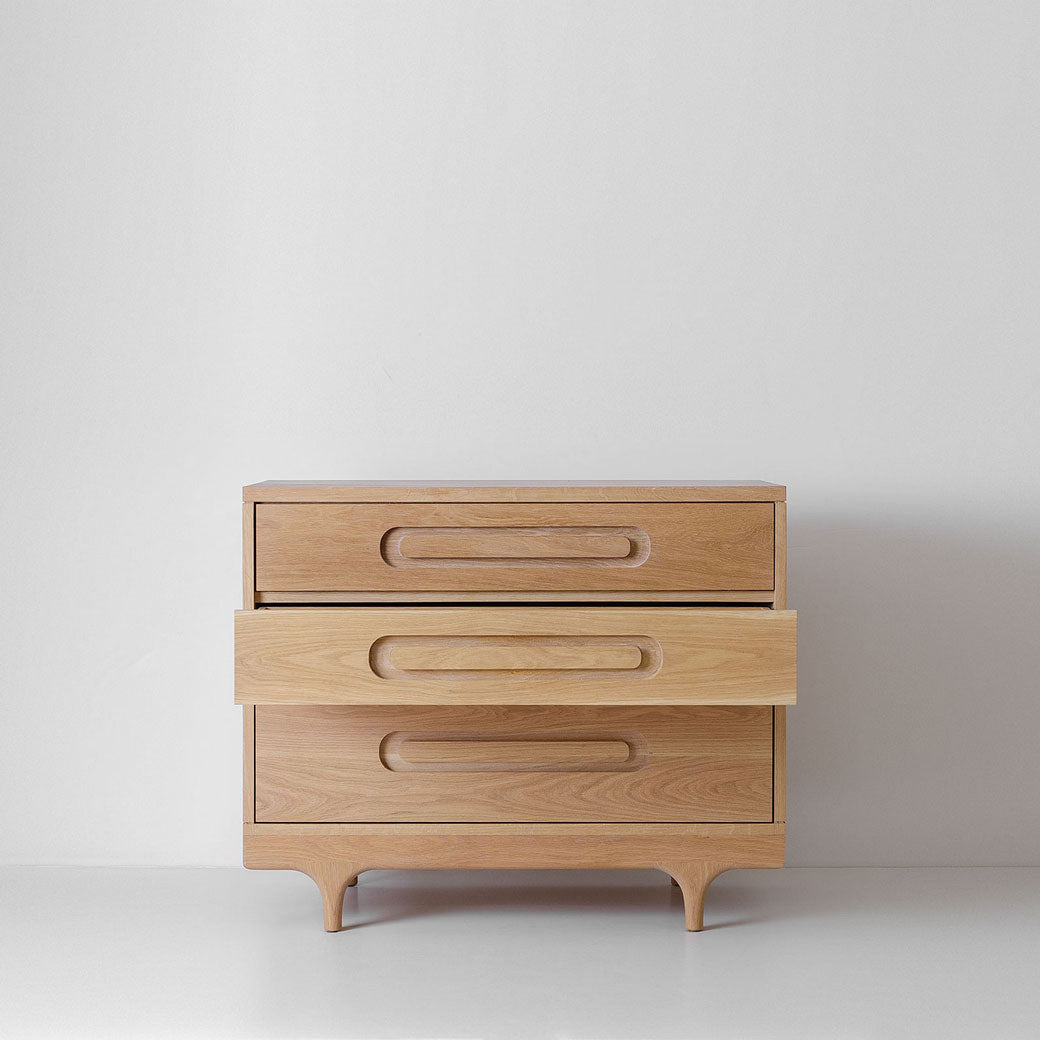 Kalon Caravan Dresser with open drawer in -- Color_White Oak 