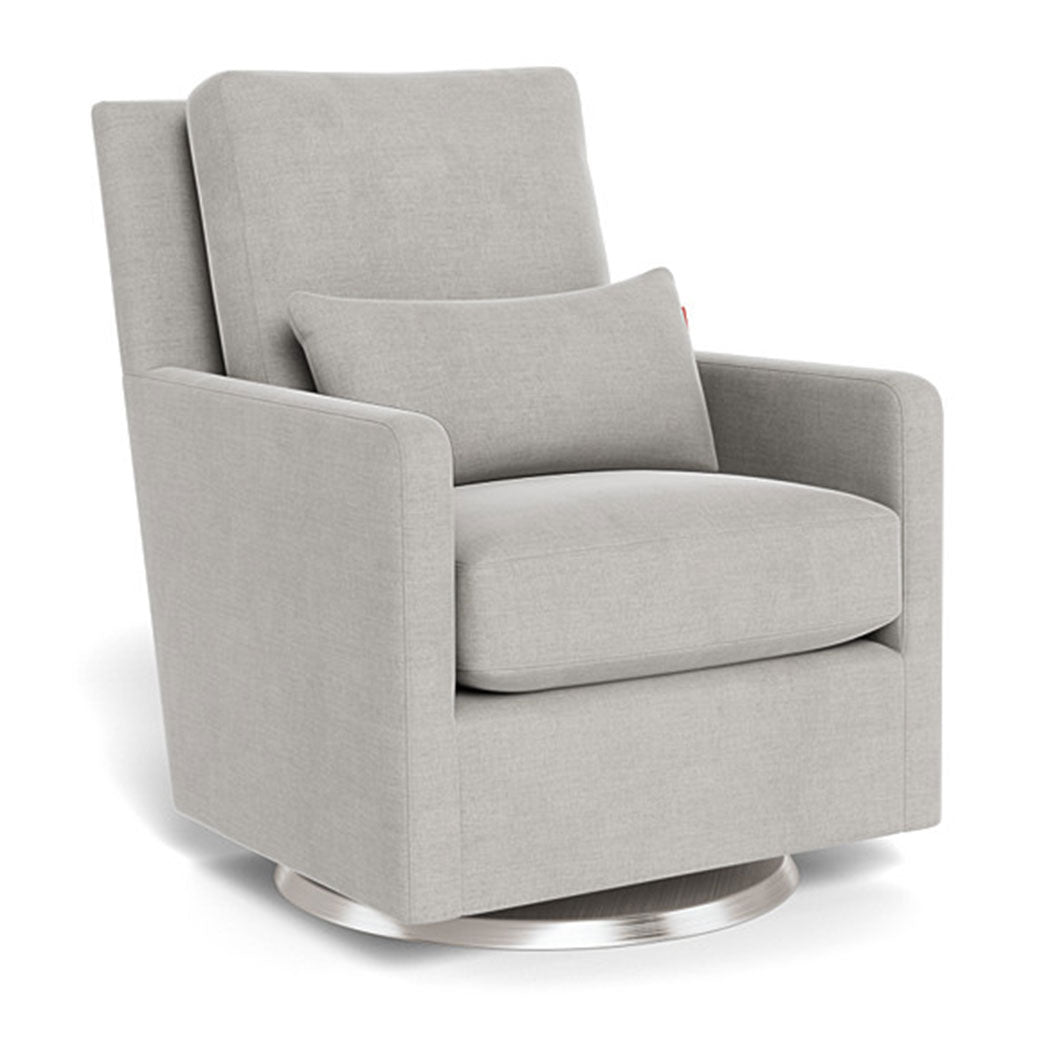 Monte Como Glider in -- Color_Smoke Brushed Cotton-Linen _ Stainless Steel Swivel