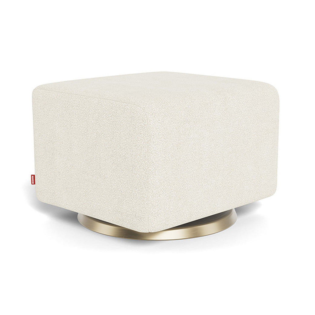 Monte Como Ottoman in -- Color_Ivory Boucle _ Gold Swivel