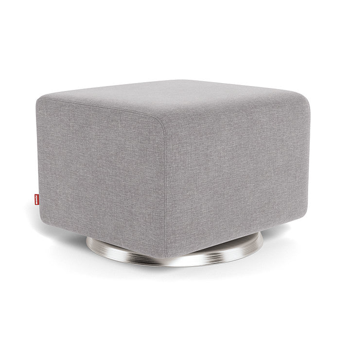 Monte Como Ottoman in -- Color_Pebble Grey _ Stainless Steel Swivel