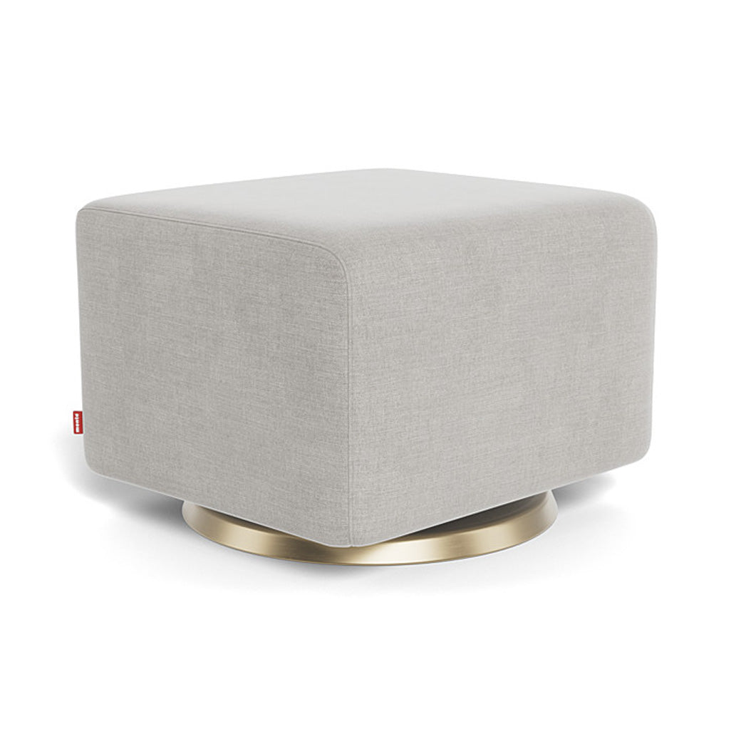 Monte Como Ottoman in -- Color_Smoke Brushed Cotton-Linen _ Gold Swivel