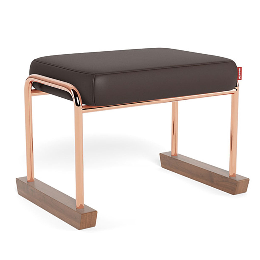 Monte Jackson Ottoman in -- Color_Brown Enviroleather _ Rose Gold Copper