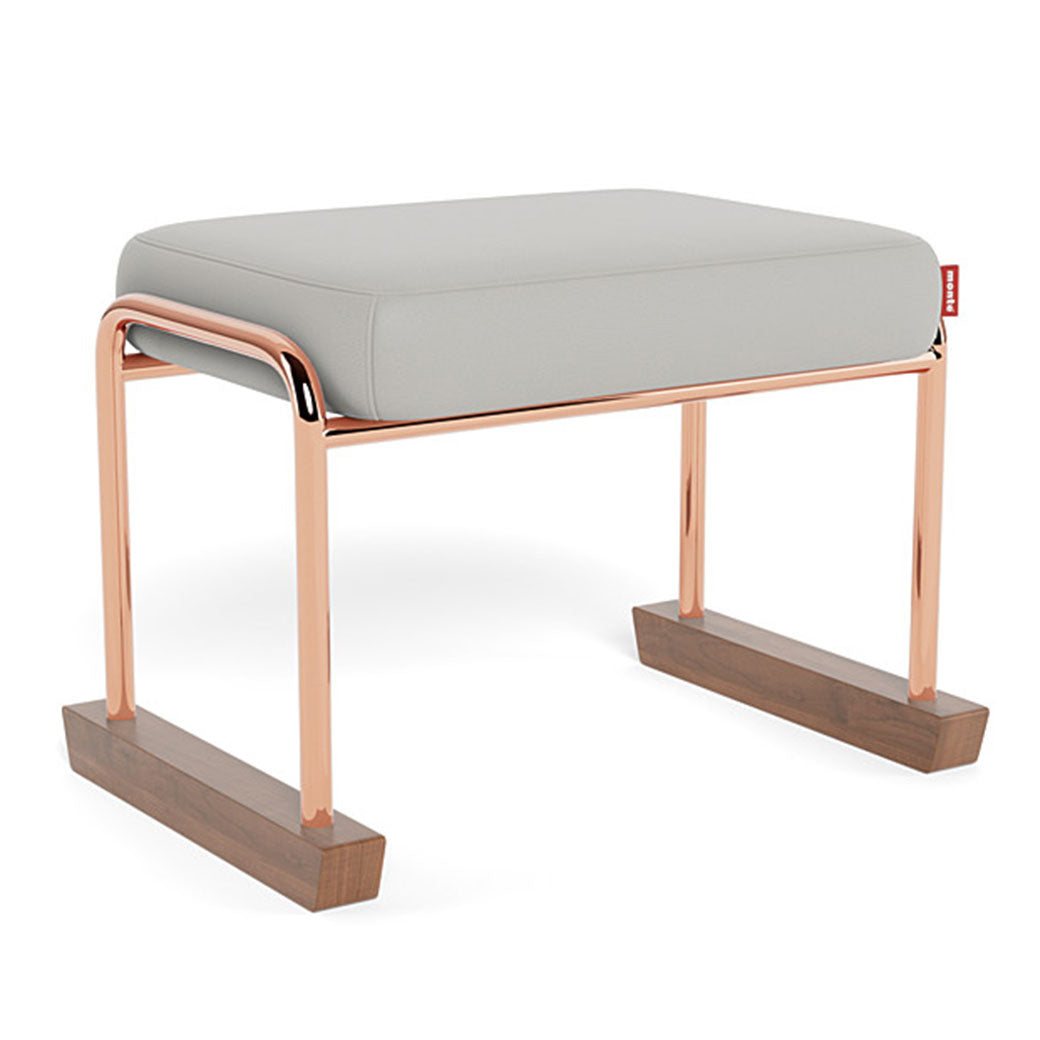 Monte Jackson Ottoman in -- Color_Grey Enviroleather _ Rose Gold Copper