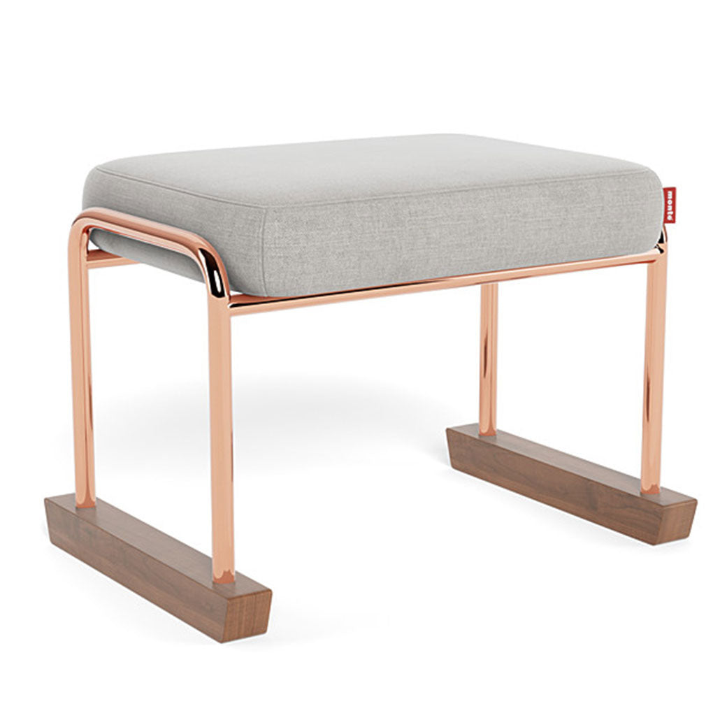 Monte Jackson Ottoman in -- Color_Smoke Brushed Cotton-Linen _ Rose Gold Copper