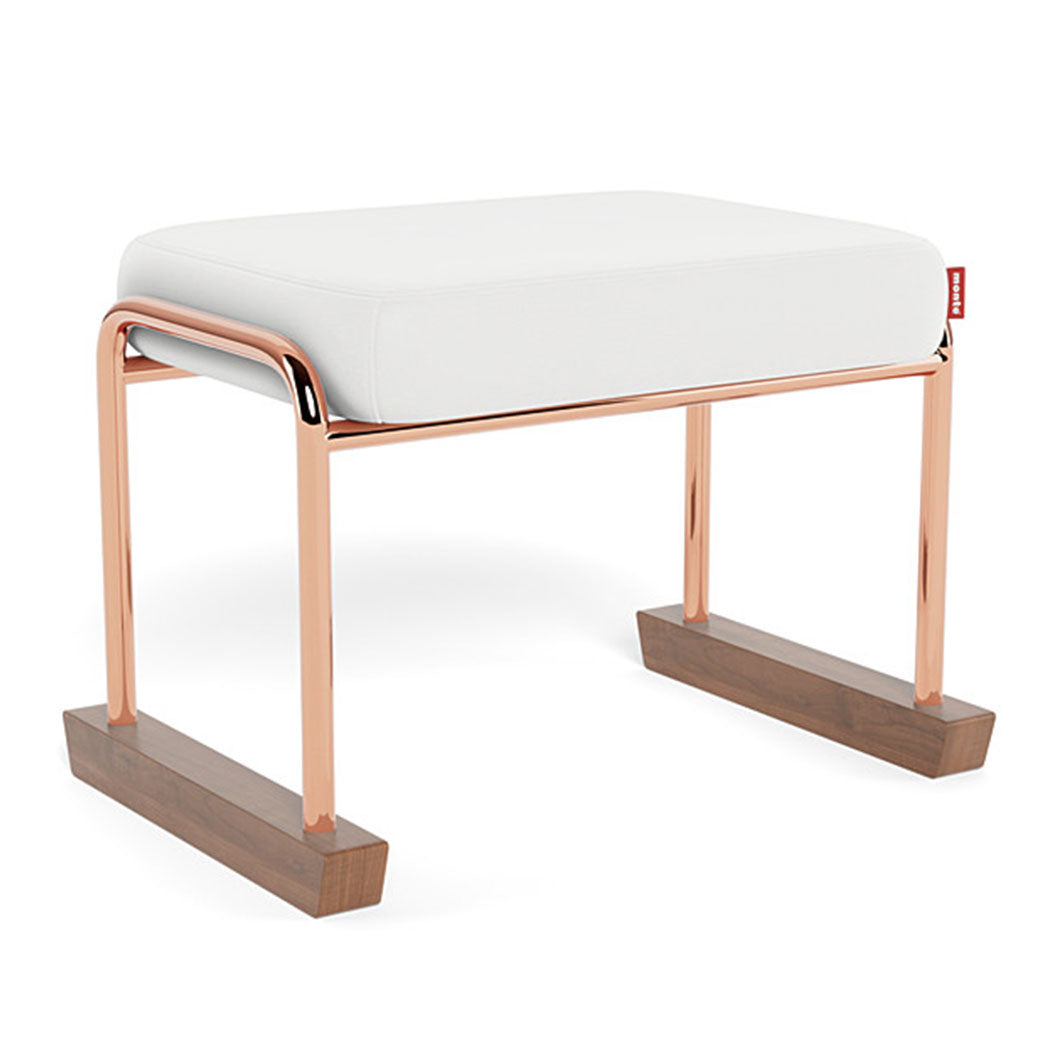 Monte Jackson Ottoman in -- Color_White Enviroleather _ Rose Gold Copper