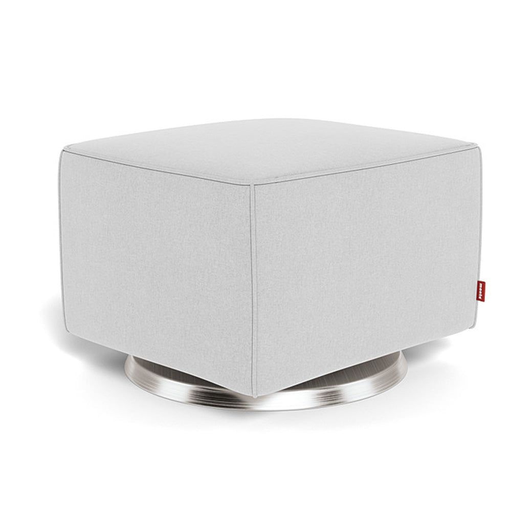 Monte Luca Ottoman in -- Color_Ash _ Stainless Steel Swivel